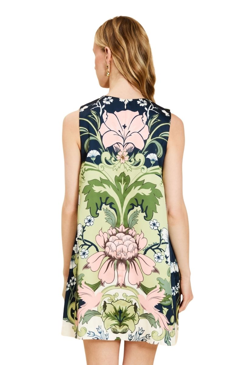 Mestiza New York Soma Duo Mini Dress featuring a stylish, fitted design with short sleeves and a vibrant pattern.