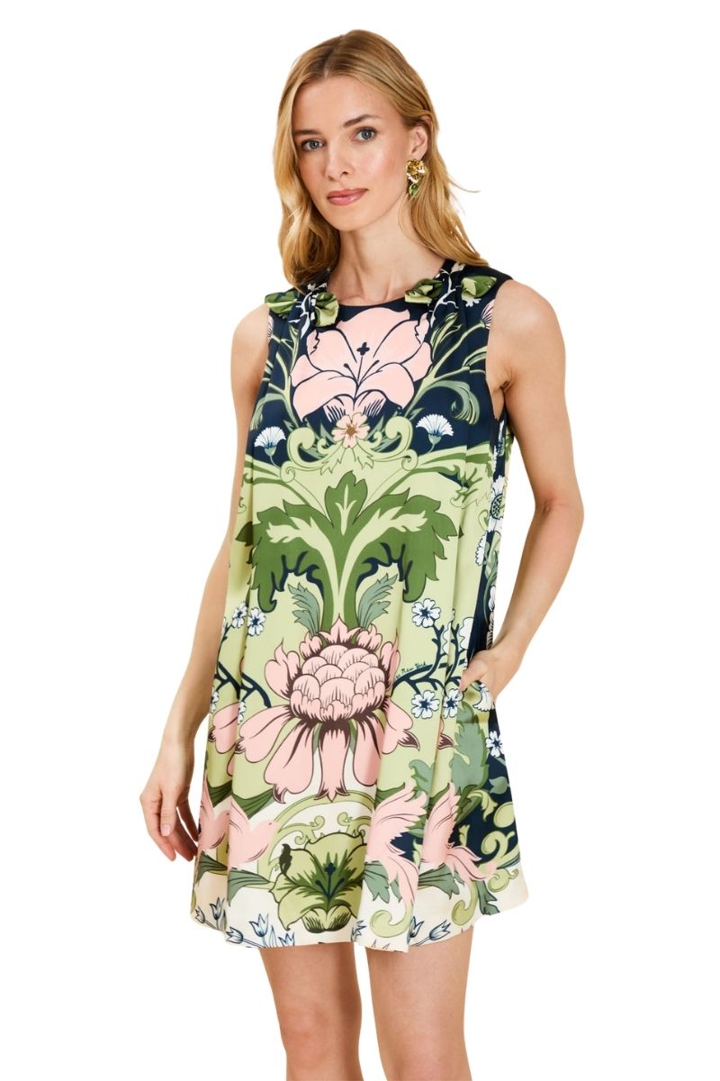 Mestiza New York Soma Duo Mini Dress shown in black with fitted silhouette, short sleeves, and stylish design.