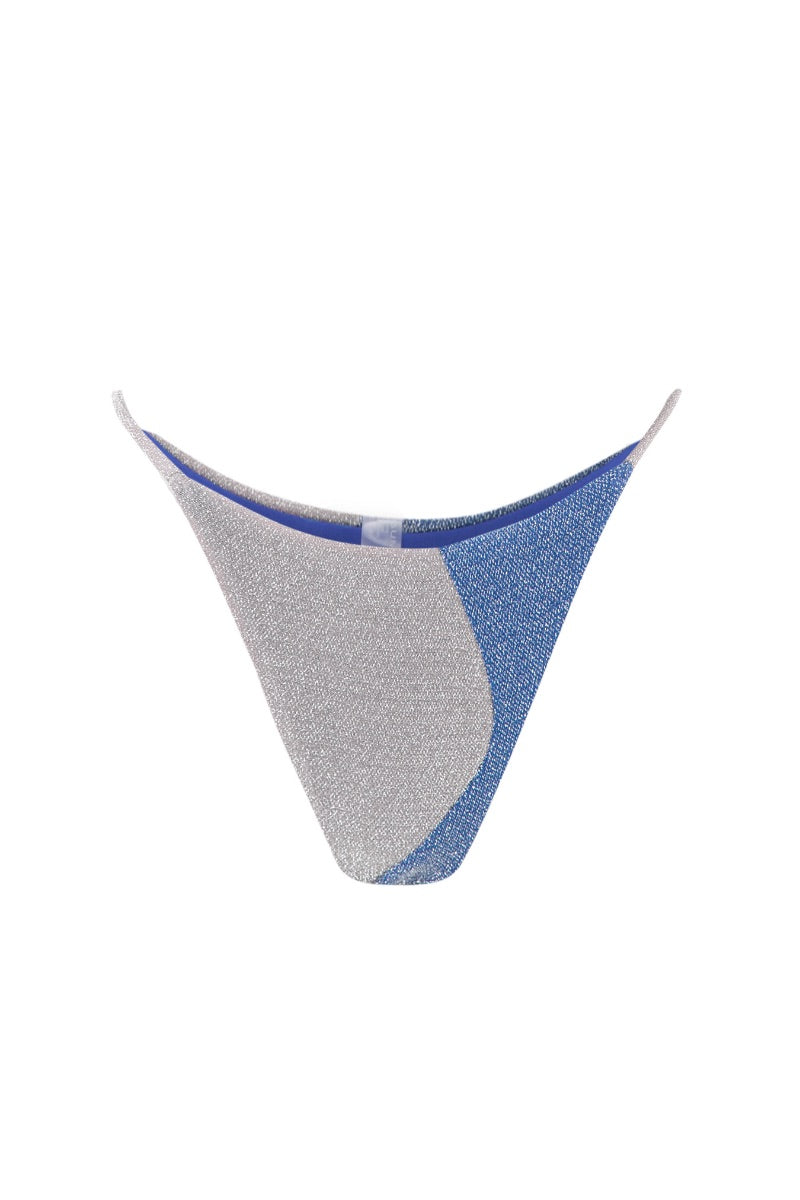 SOPHIA BIKINI BOTTOM IN BLUE AND SILVER GRAY - CULT MIA