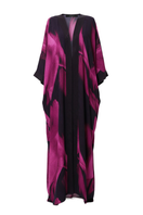 Elegant niLuu Sophia kaftan robe with flowing fabric and intricate patterns, perfect for stylish loungewear or casual wear.
