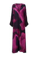 Elegant navy blue Sophia Noor kaftan dress by niLuu featuring flowing maxi dress design with intricate patterns.