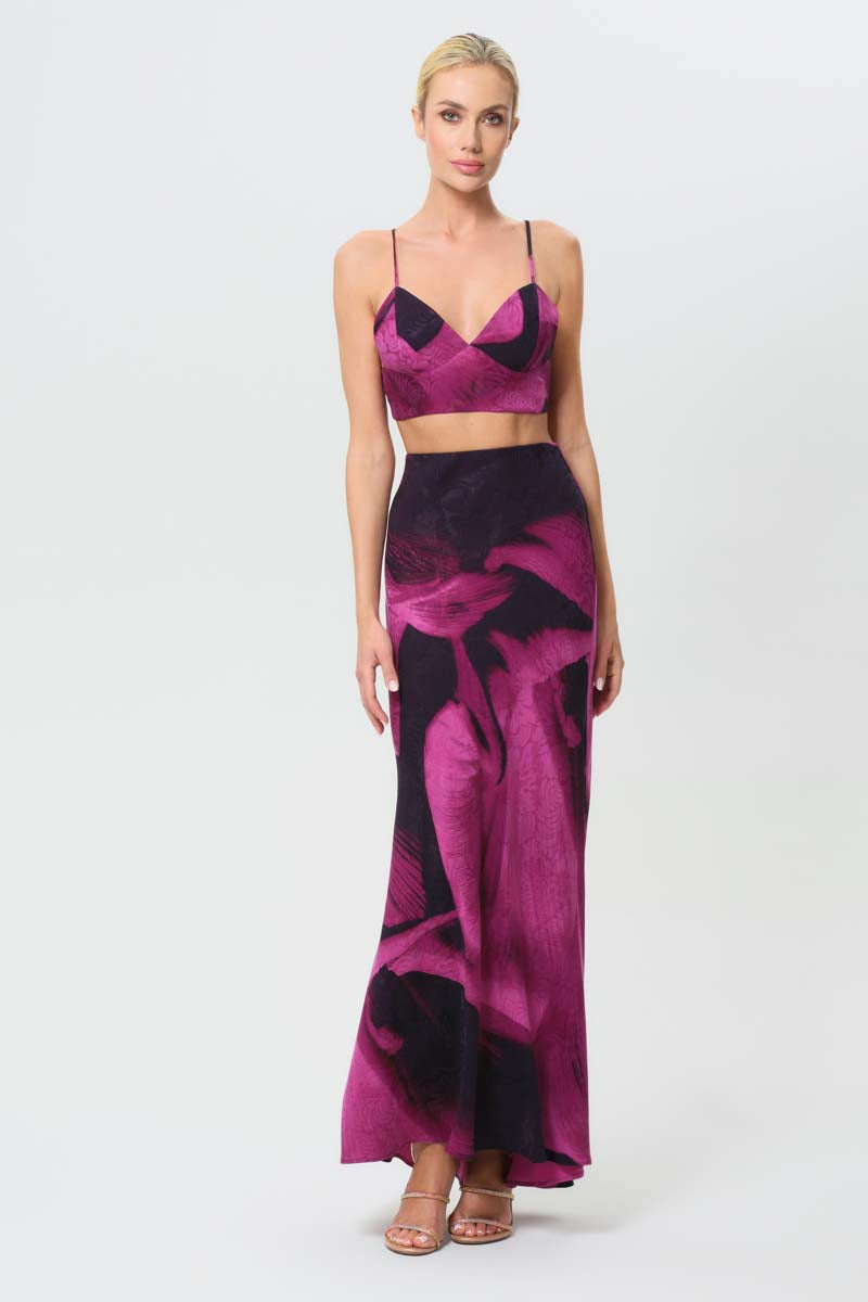niLuu Sophia Bralette top paired with a Lucy slip skirt, featuring delicate fabric and stylish design for casual or layered looks.
