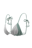 Suncillo Sophia bikini top in sage green and silver gray with adjustable straps and a stylish, seamless design.