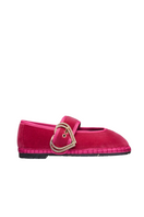 Flabelus Sophie Love pink and red flats with pink piping, stylish and comfortable footwear for women.