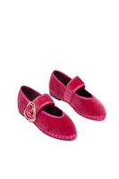 Flabelus Sophie Love pink and red flats with pink piping, featuring a sleek, comfortable design and stylish look.