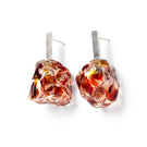 Salvára SOPLO M amber earrings featuring sleek red design and modern style, shown on a plain background.
