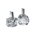 Salvárea Soplo M earrings in smoky gray color, lightweight statement earrings with a modern design and smooth finish.