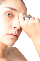 Salvára SOPLO ring set featuring blue and silver rings with intricate designs, perfect for stylish accessorizing.