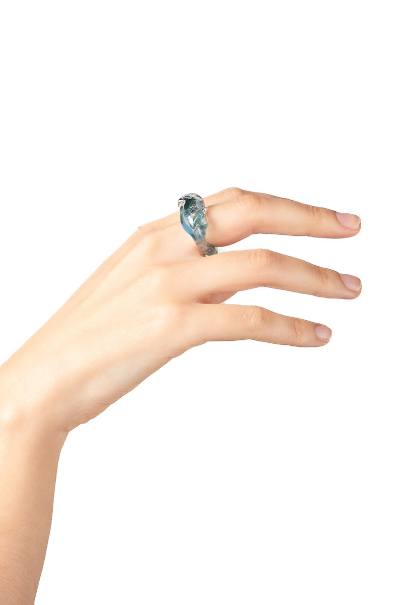 Salvára SOPLO ring set featuring multiple blue rings with intricate designs, stylish jewelry for everyday or special wear.