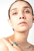 Salvarea Soplo ring set featuring a blue ring with a sleek, modern design and smooth finish.