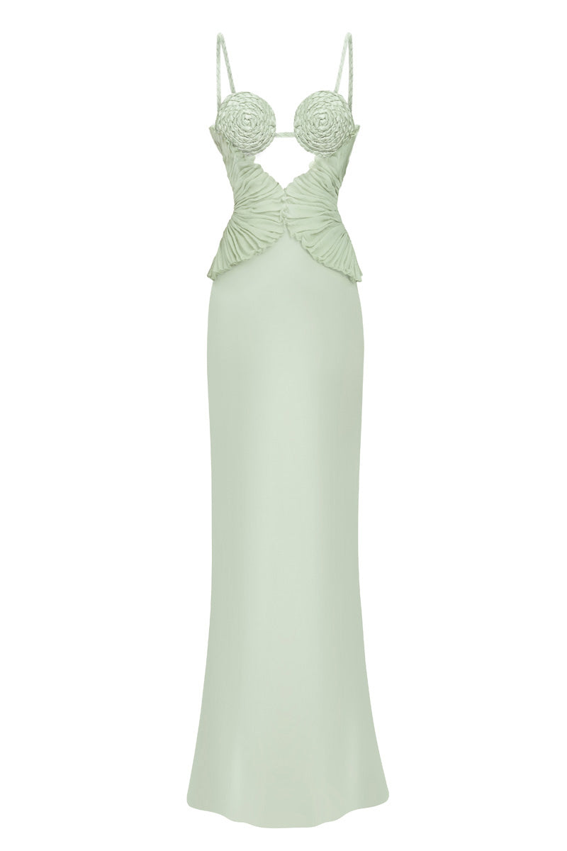 SPIRAL LOTUS LEAF MAXI DRESS IN GREEN | CULT MIA | Stolen Stores SPIRAL LOTUS LEAF MAXI DRESS IN GREEN | CULT MIA | Stolen Stores