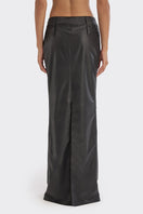 Black spiral low waist maxi skirt by Stolen Stores, flowing fabric with a relaxed fit and stylish design.