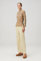 Yellow Bassigue straight leg sweatpants made of soft fabric, featuring a comfortable fit and casual style.