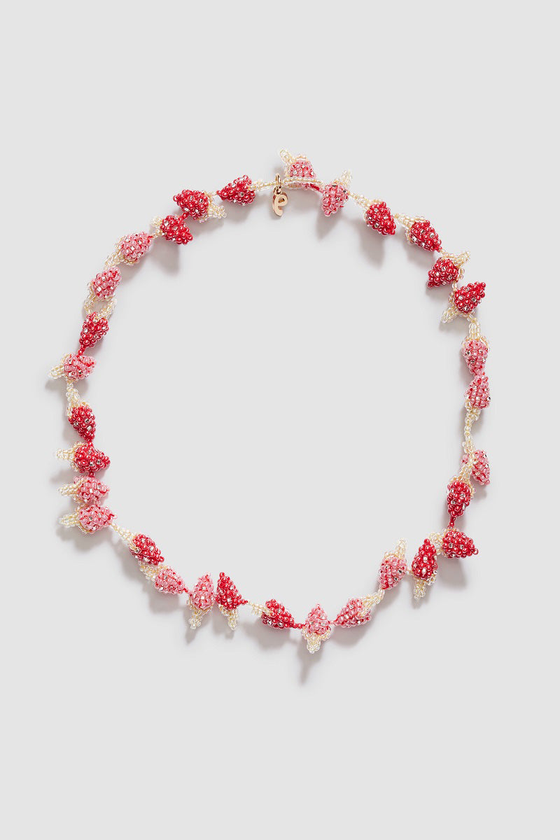 Pura Utz Strawberry Galore Necklace featuring a vibrant strawberry pendant on a delicate chain.