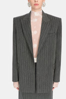 Gray striped Jacques blazer by Montsand, tailored fit, featuring classic lapels and stylish pattern for versatile office or casual wear.
