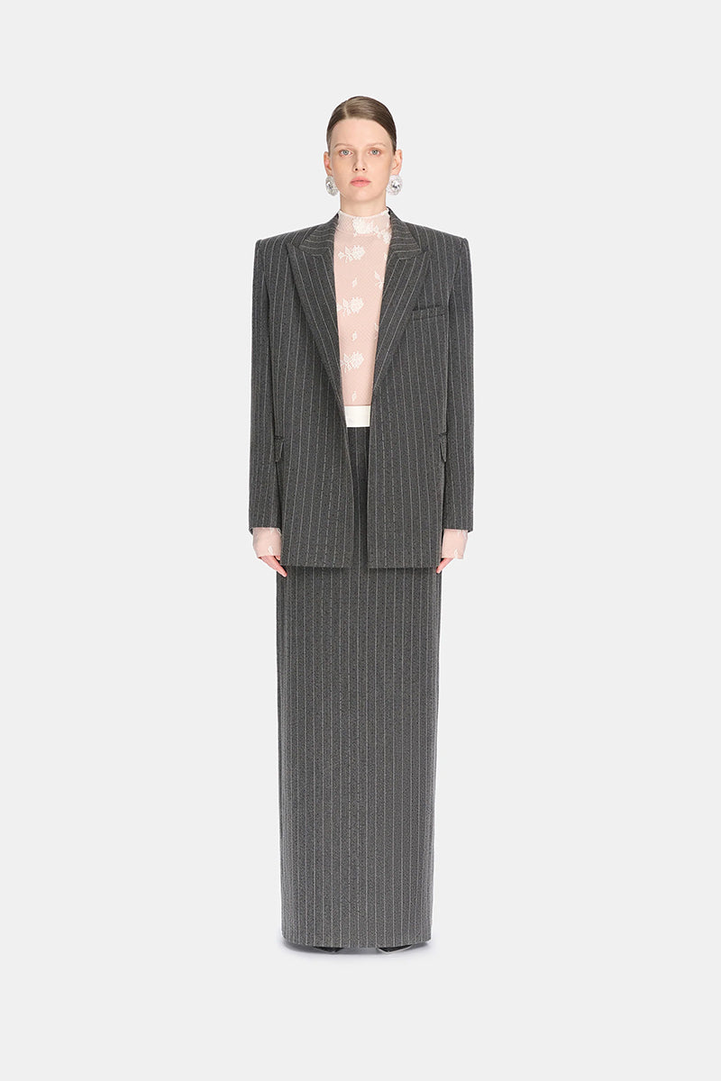 Montsand striped Jacques blazer with tailored fit, featuring bold horizontal stripes and classic lapel collar.
