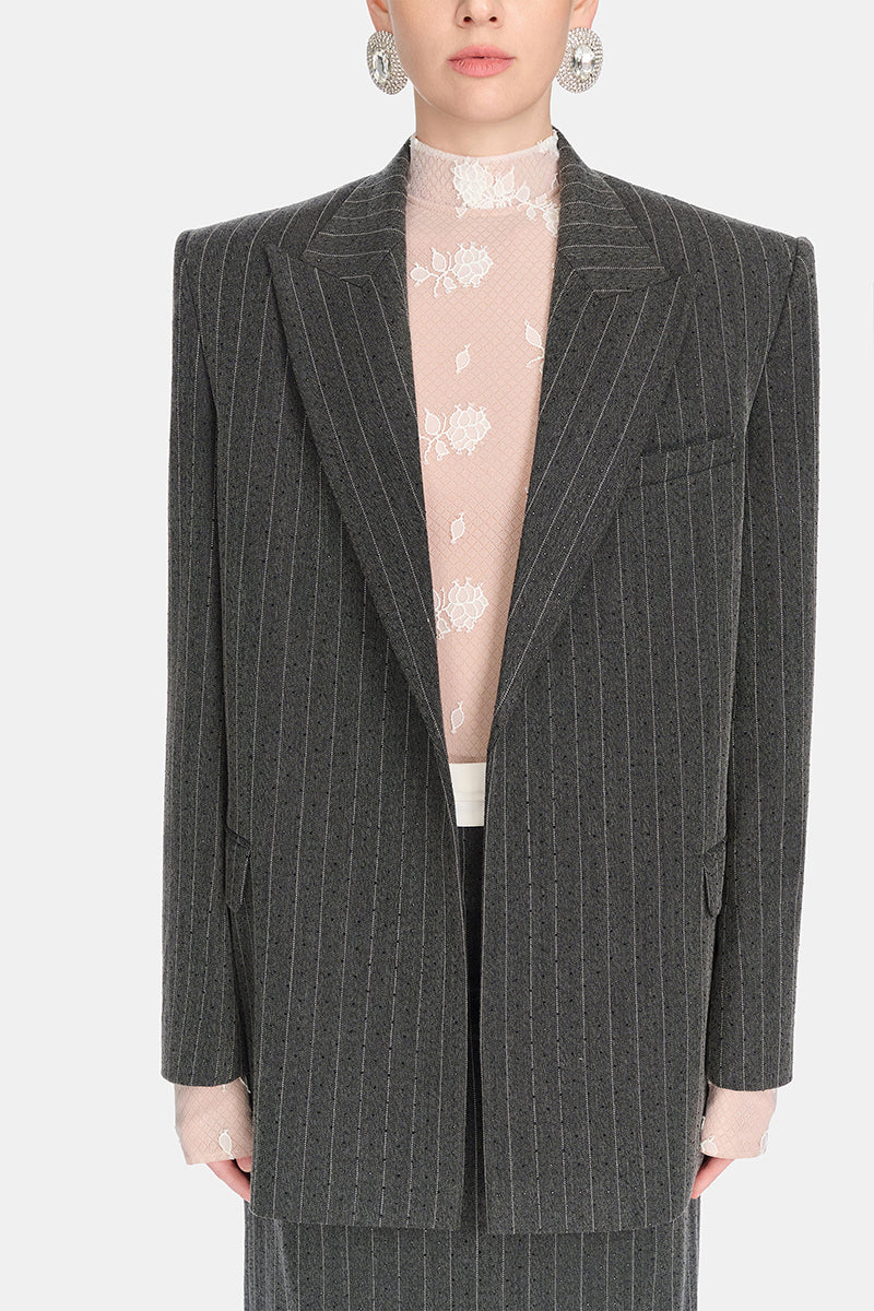 Montsand striped Jacques blazer with classic pattern, tailored fit, and stylish lapels, perfect for smart casual or formal wear.