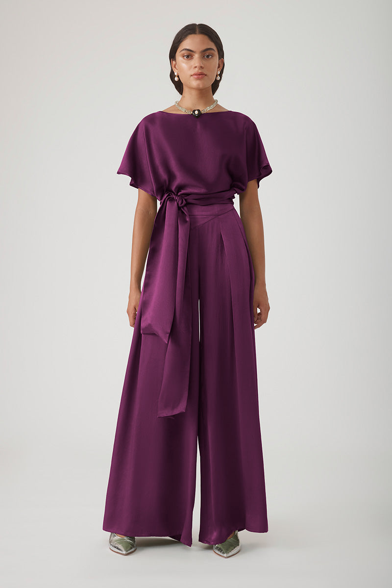 SUFIA PANT IN AUBERGINE