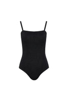 Black Verdelimon Sumatra one-piece swimsuit shown from the back, featuring sleek design and full coverage.