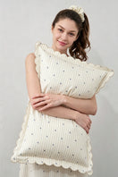 Yellow silk pillowcase with summer fruits pattern from MANITO, ideal for a stylish home decor accent.
