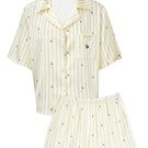 Manito women's summer fruit short-sleeve pajama set featuring vibrant fruit print and comfortable fabric for warm nights.