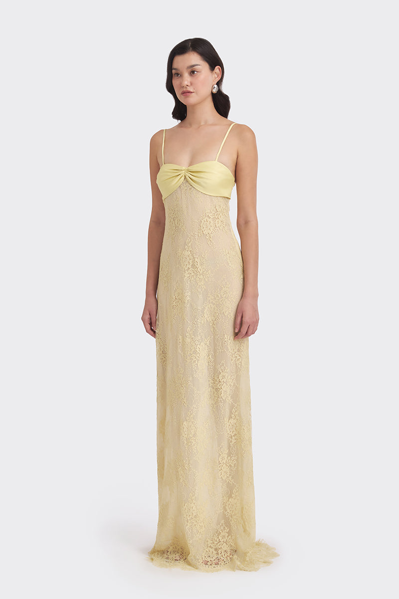 Stolen Stores SWAN SLIP LACE YELLOW MAXI DRESS | Cult Mia Stolen Stores SWAN SLIP LACE YELLOW MAXI DRESS | Cult Mia