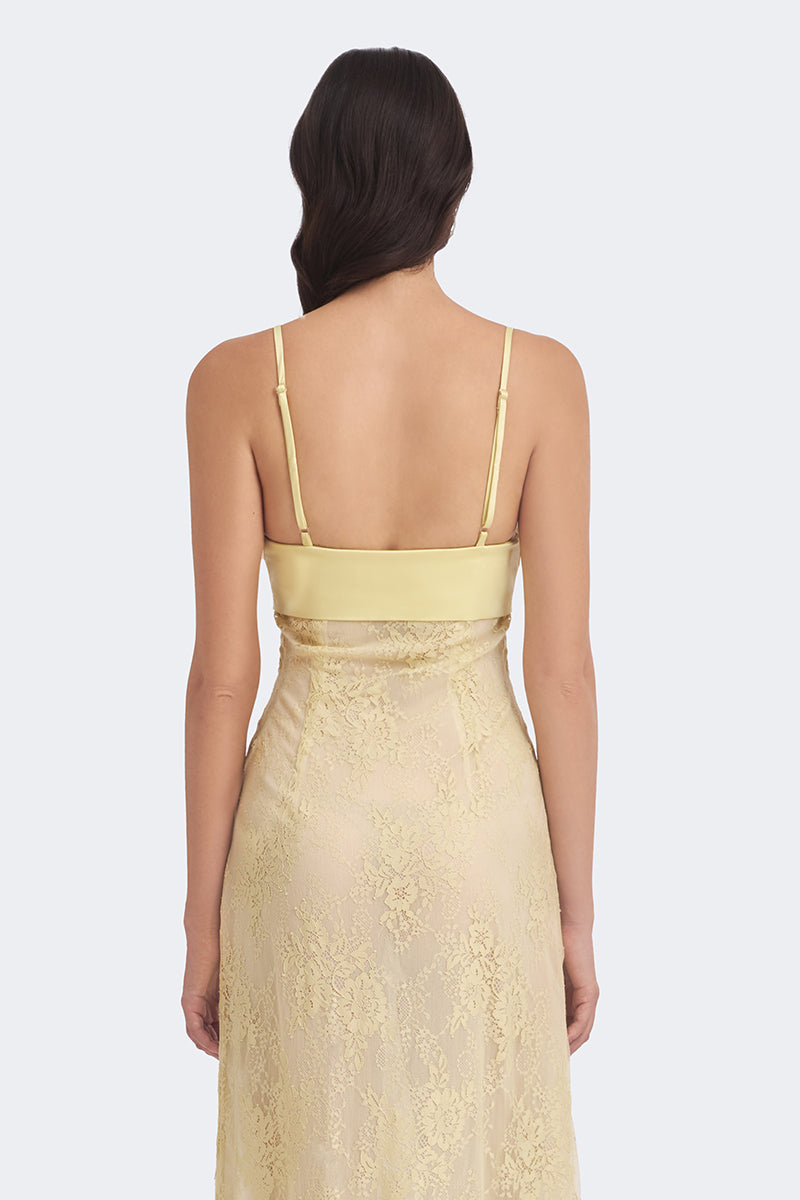 Stolen Stores Swan Slip Lace Yellow Maxi Dress | Cult Mia Stolen Stores Swan Slip Lace Yellow Maxi Dress | Cult Mia