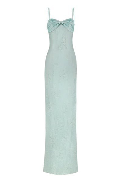 chinese dress ladies Stolen Stores Swan Maxi Slip Lace Dress in Dusty Green