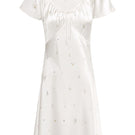 Beige silk nightgown for women from Sweet Garden by MANITO, featuring a flowy, elegant design perfect for sleep or lounging.