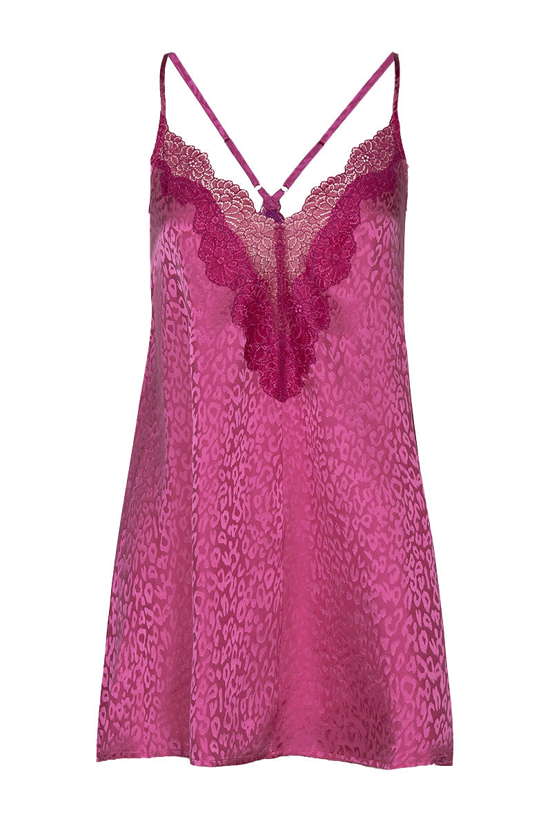 SEASIDE A-LINE BABYDOLL SILK CHEMISE IN FREESIA