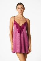 NK IMODE Sydney Seaside A-line silk chemise in freesia, a lightweight nightgown with a sleek A-line design and delicate silk fabric.