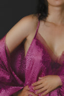 NK IMODE Sydney Seaside A-line silk chemise in freesia, a delicate nightgown with a flowing silhouette and soft fabric.