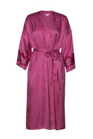 Long silk kimono robe in freesia color by NK IMODE, featuring elegant seaside-inspired design and flowing fabric.