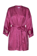 NK IMODE Sydney Seaside Short Silk Kimono in Freesia, lightweight robe with floral pattern and elegant design.