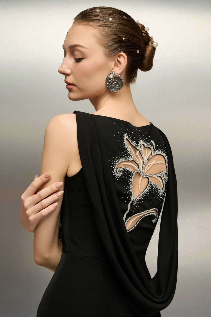 MARYAMIA CREPE DRESS IN BLACK - CULT MIA