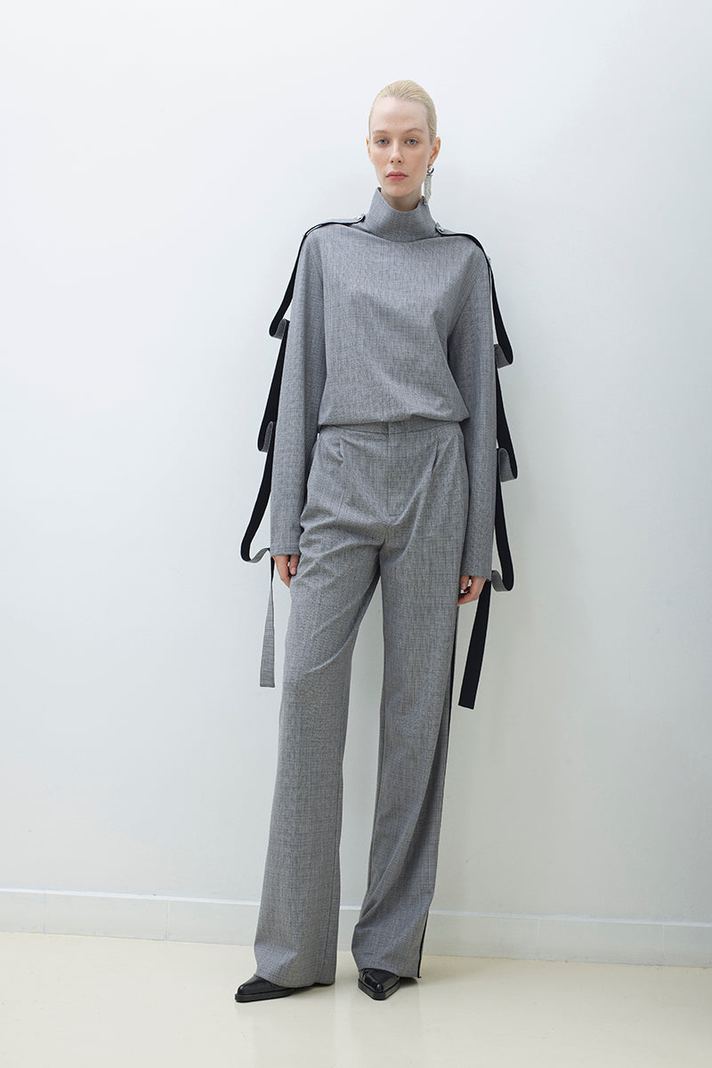 PLEATED WIDE LEG PANTS