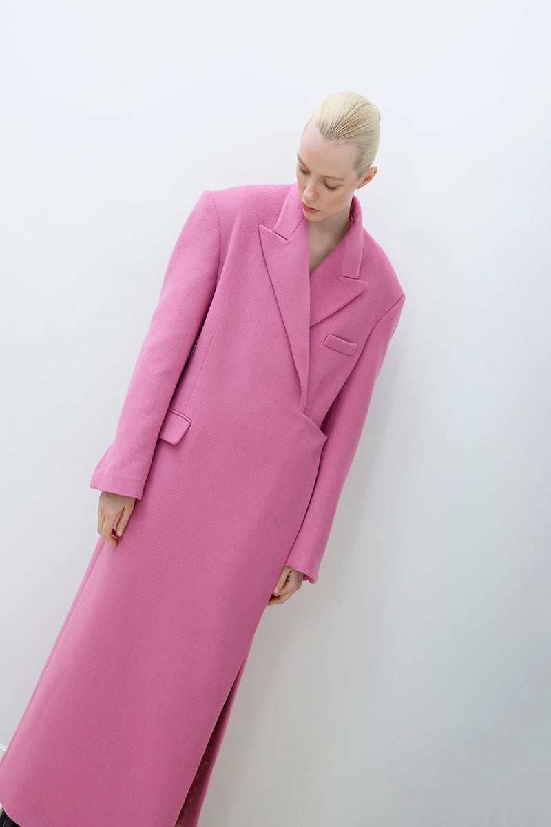 WOOL COAT WITH SIDE SLIT