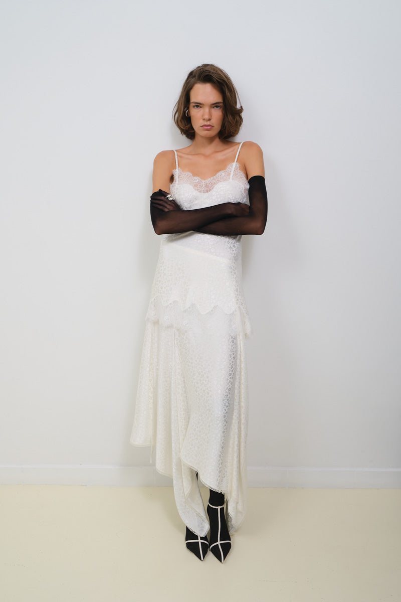 ASYMMETRICAL JACQUARD SKIRT - CULT MIA