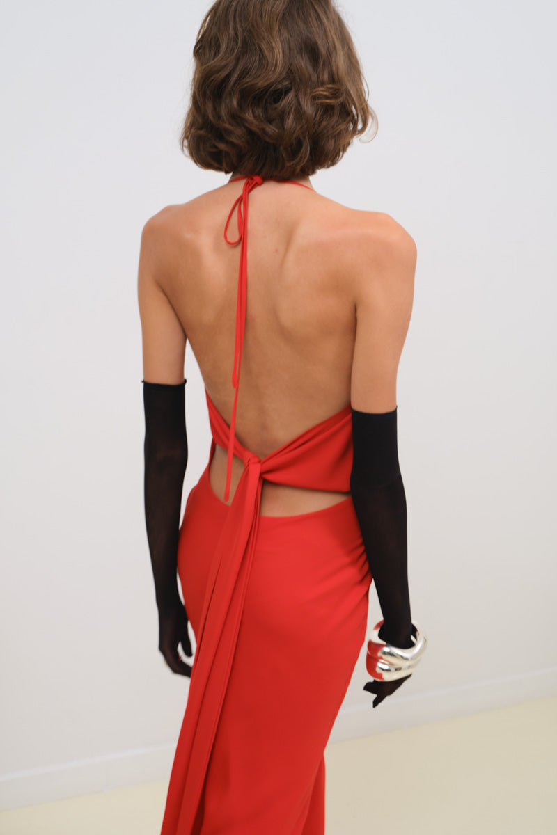 BIAS CUT DRESS WITH SASH DETAIL - CULT MIA