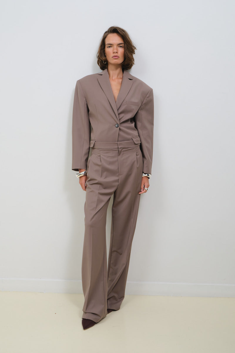 DRAPED BLAZER WITH CINCHED WAIST - CULT MIA