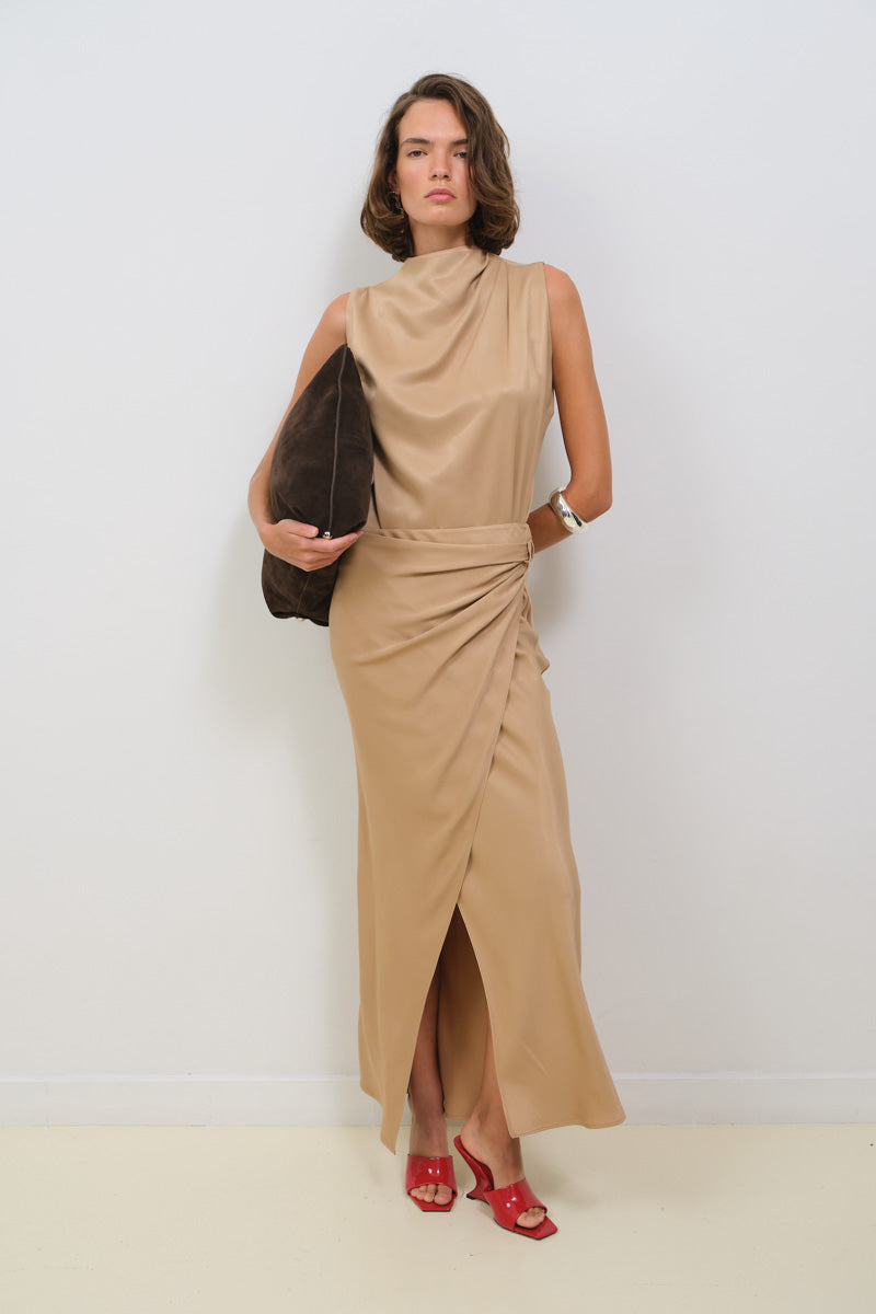 SILKY SATIN DRAPED BLOUSE | CULT MIA | TAGG