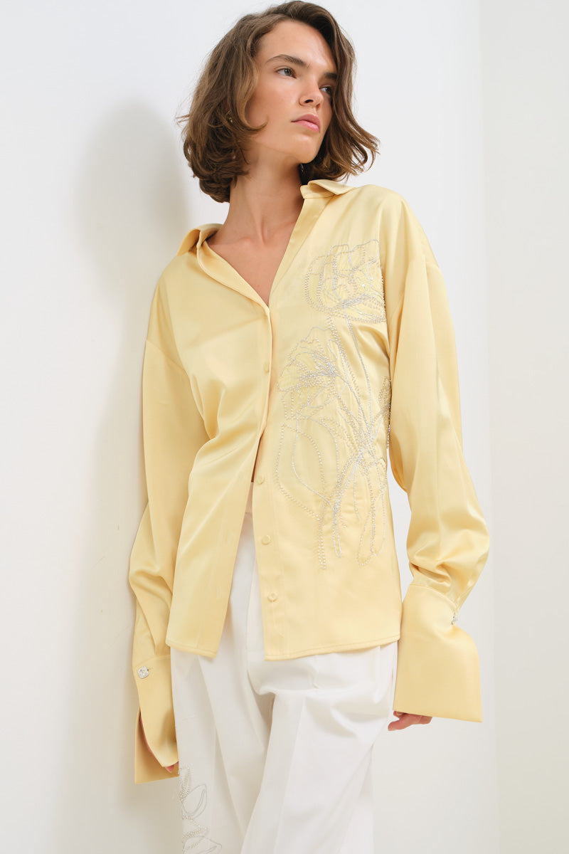 COTTON PANTS WITH EMBROIDERY - CULT MIA