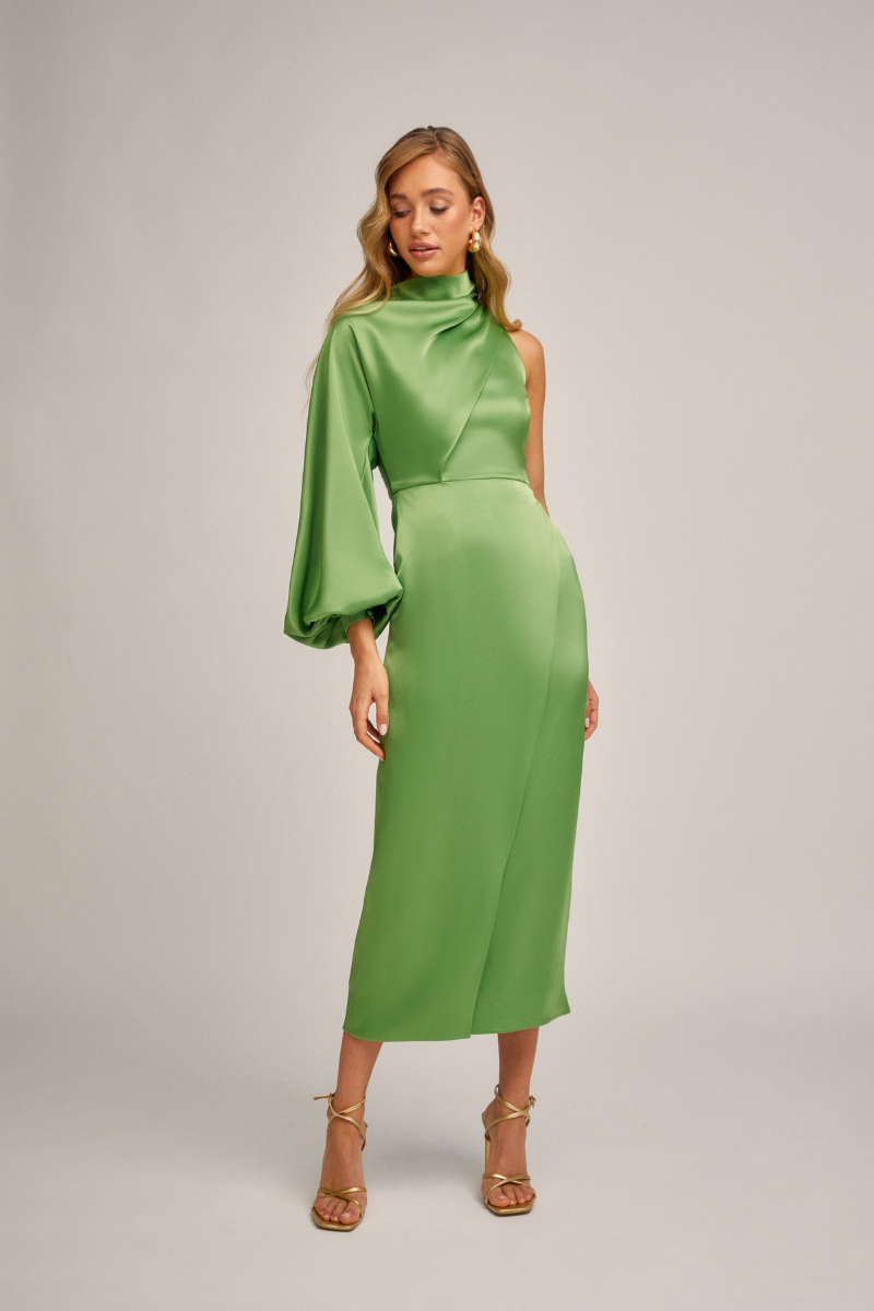 TAHITI MIDI DRESS IN GREEN - CULT MIA