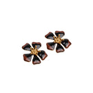 Black Aurora midi earrings by Sara & Flora, featuring sleek, modern design with a matte finish and elegant dangling style.