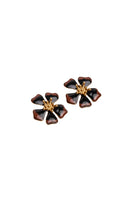 Black Aurora midi earrings by Sara & Flora, featuring sleek, modern design with a matte finish and elegant dangling style.