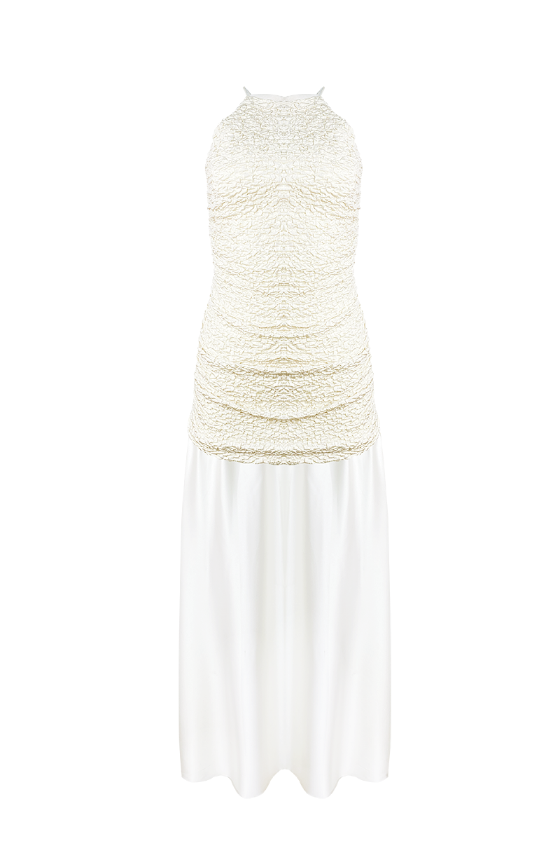 FLAVIAL IVORY AND OFF WHITE LONG DRESS