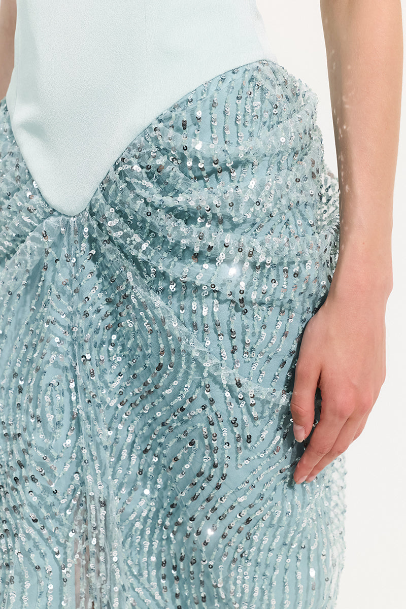 URBAN MUSE THALASSA GOWN IN AQUA MINT