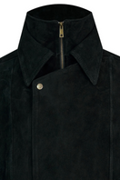 Black THEA jacket by Lorena Saravia, stylish outerwear with a sleek fit and premium fabric, perfect for modern fashion.