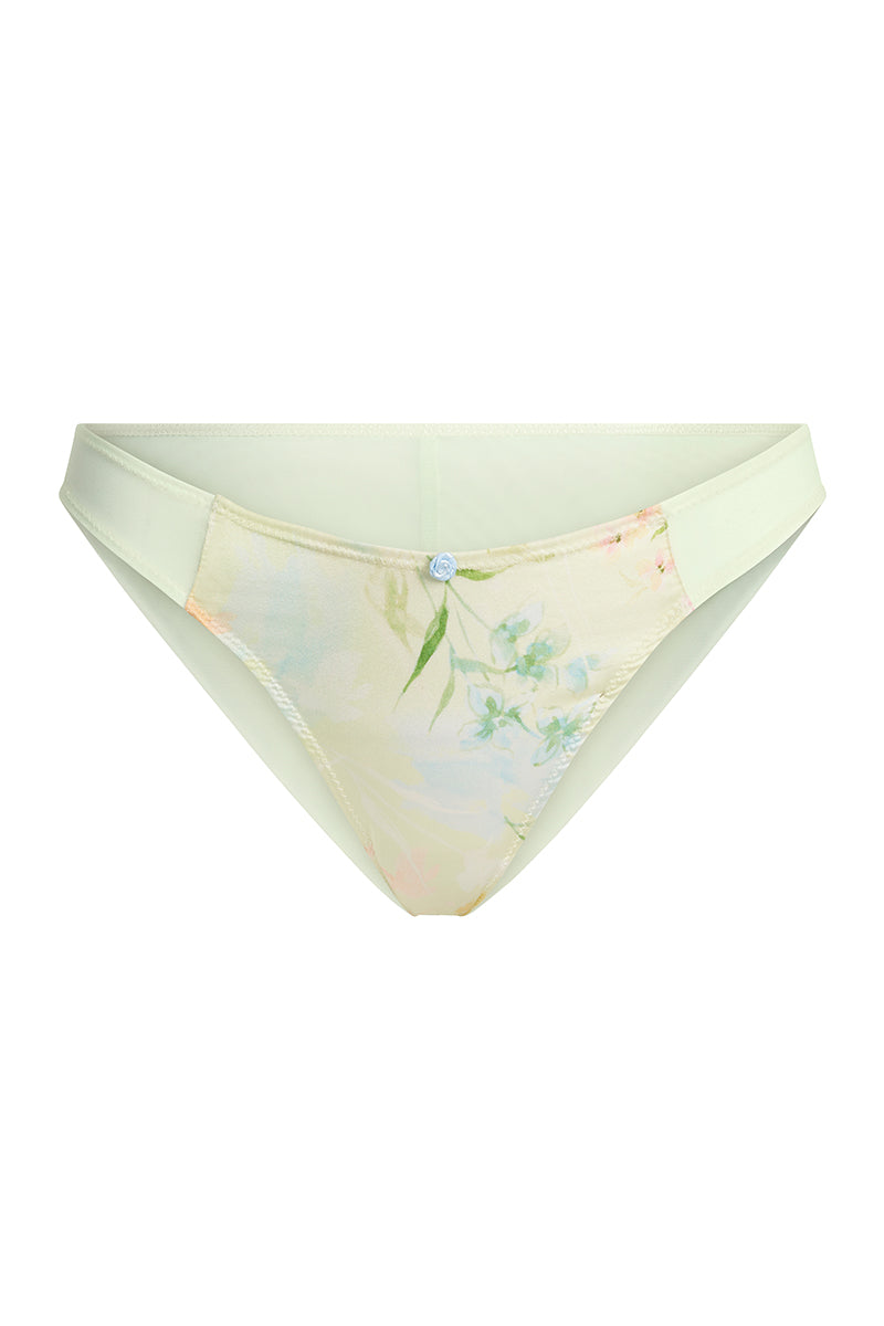 Scarlett Gasque Tallulah knicker underwear with floral watercolor print, front view showing soft fabric and elegant design.