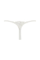White Scarlett Gasque Velma Thong underwear with ghost back design, showcasing sleek, minimalistic style and comfortable fit.
